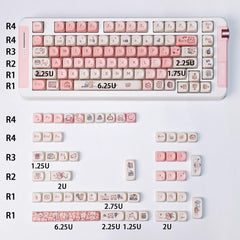 Cute Sleek Brown MOA PBT Keycap Set - KeyArtisan