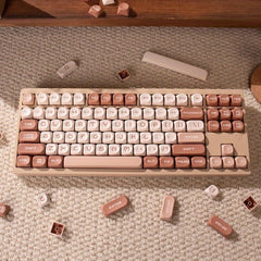 Cute Sleek Brown MOA PBT Keycap Set - KeyArtisan