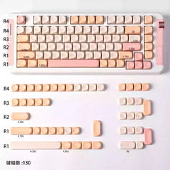 Cute Sleek Brown MOA PBT Keycap Set - KeyArtisan