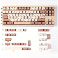 Cute Sleek Brown MOA PBT Keycap Set - KeyArtisan