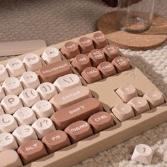 Cute Sleek Brown MOA PBT Keycap Set - KeyArtisan