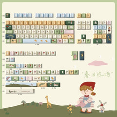 Cute Spring Pasture Theme Artisan Keycap Set - KeyArtisan