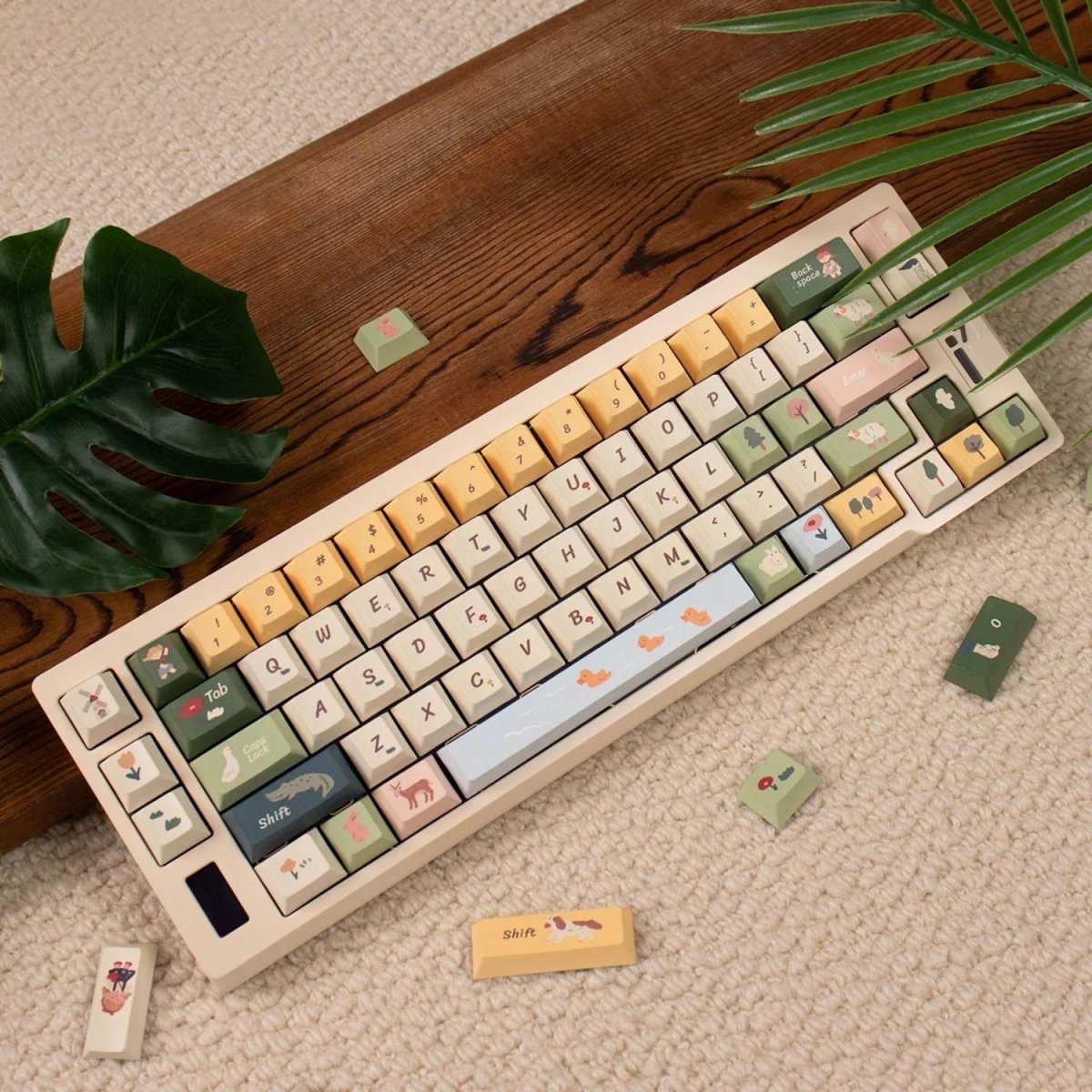Cute Spring Pasture Theme Artisan Keycap Set - KeyArtisan