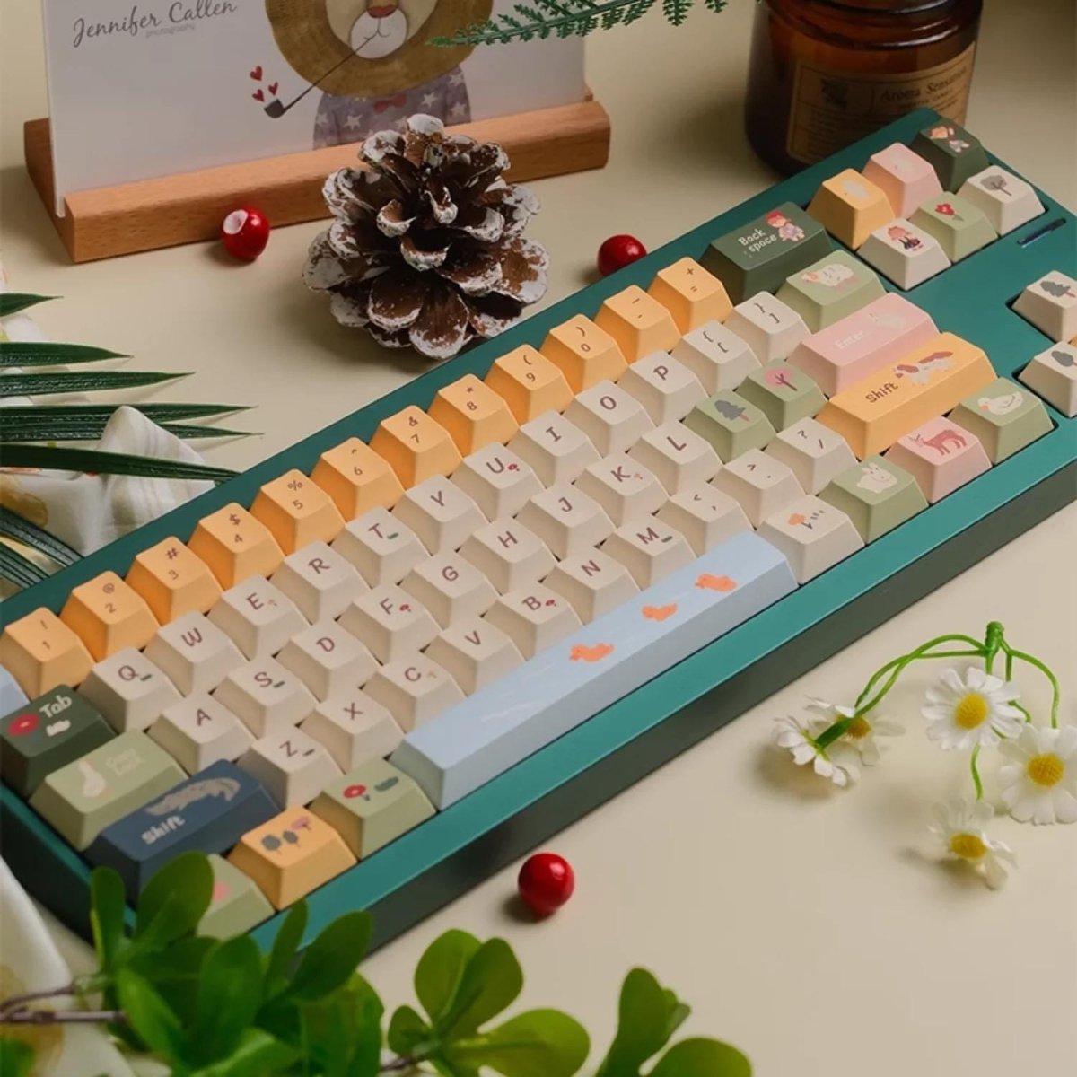 Cute Spring Pasture Theme Artisan Keycap Set - KeyArtisan