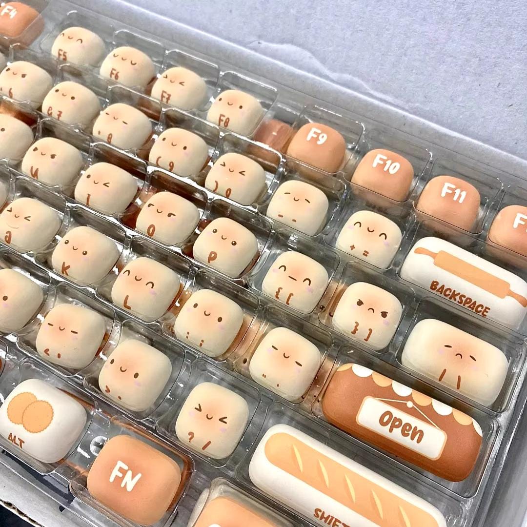 Cute Steamed Bread MOG Profile Keycap Set - KeyArtisan