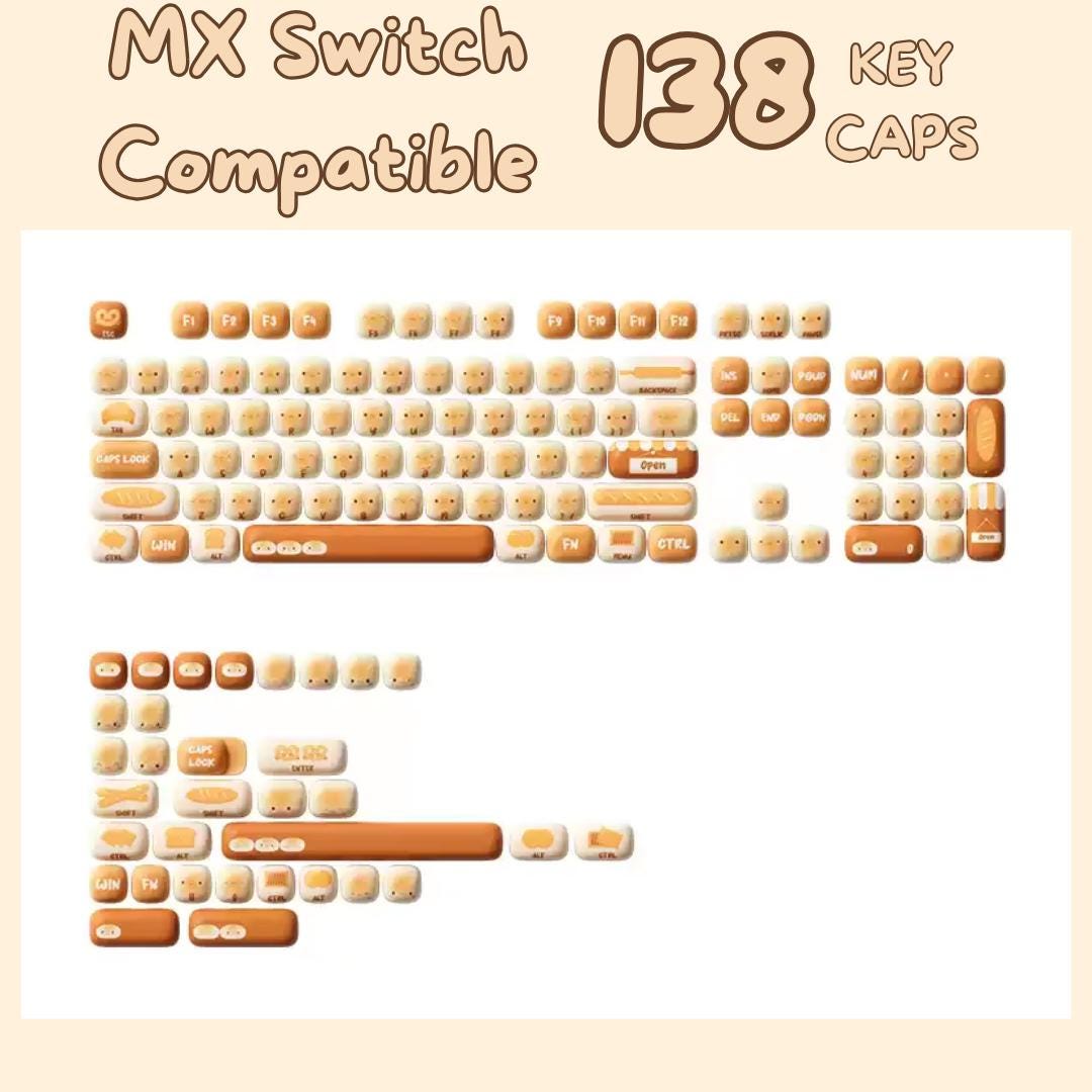 Cute Steamed Bread MOG Profile Keycap Set - KeyArtisan