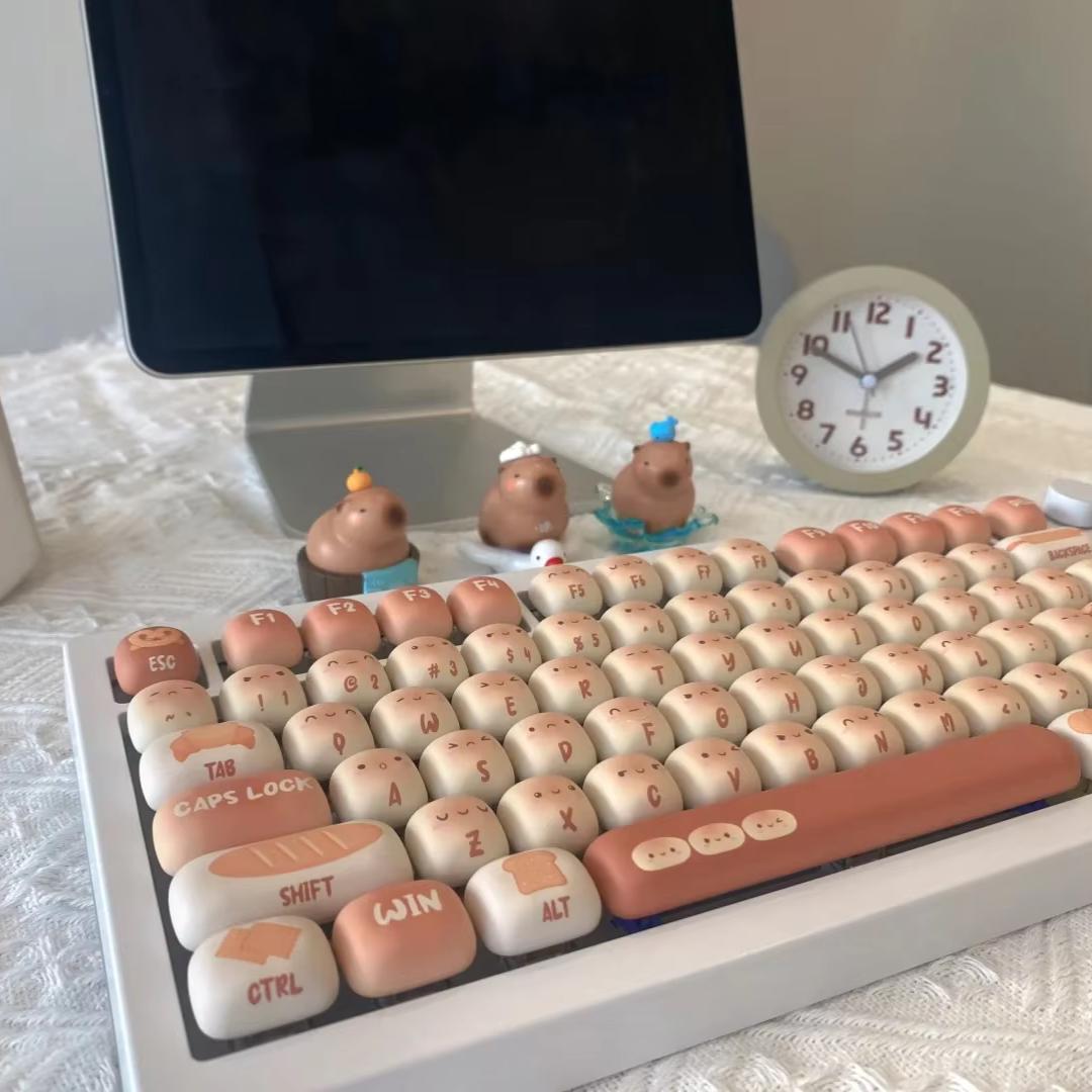 Cute Steamed Bread MOG Profile Keycap Set - KeyArtisan