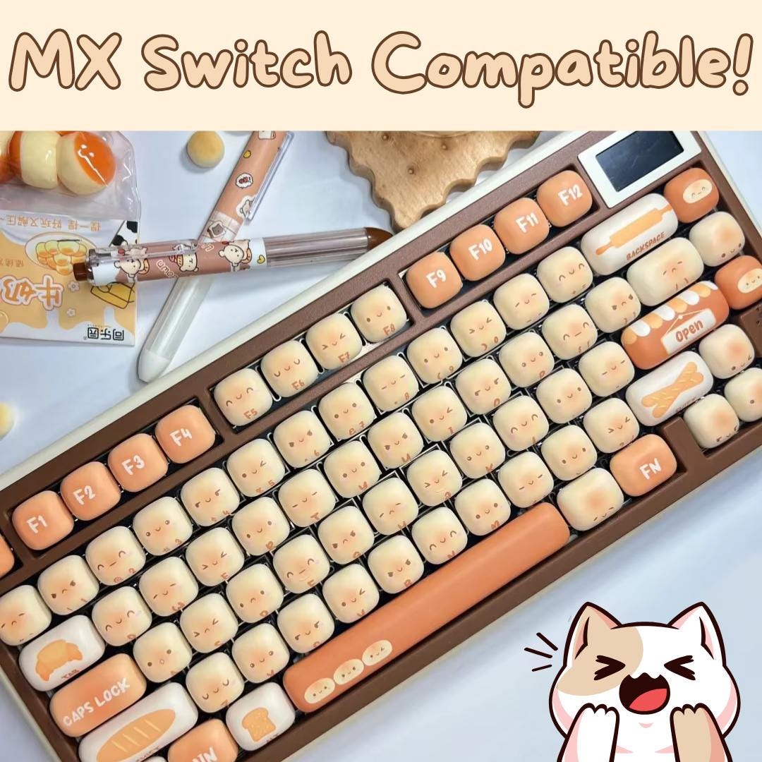 Cute Steamed Bread MOG Profile Keycap Set - KeyArtisan
