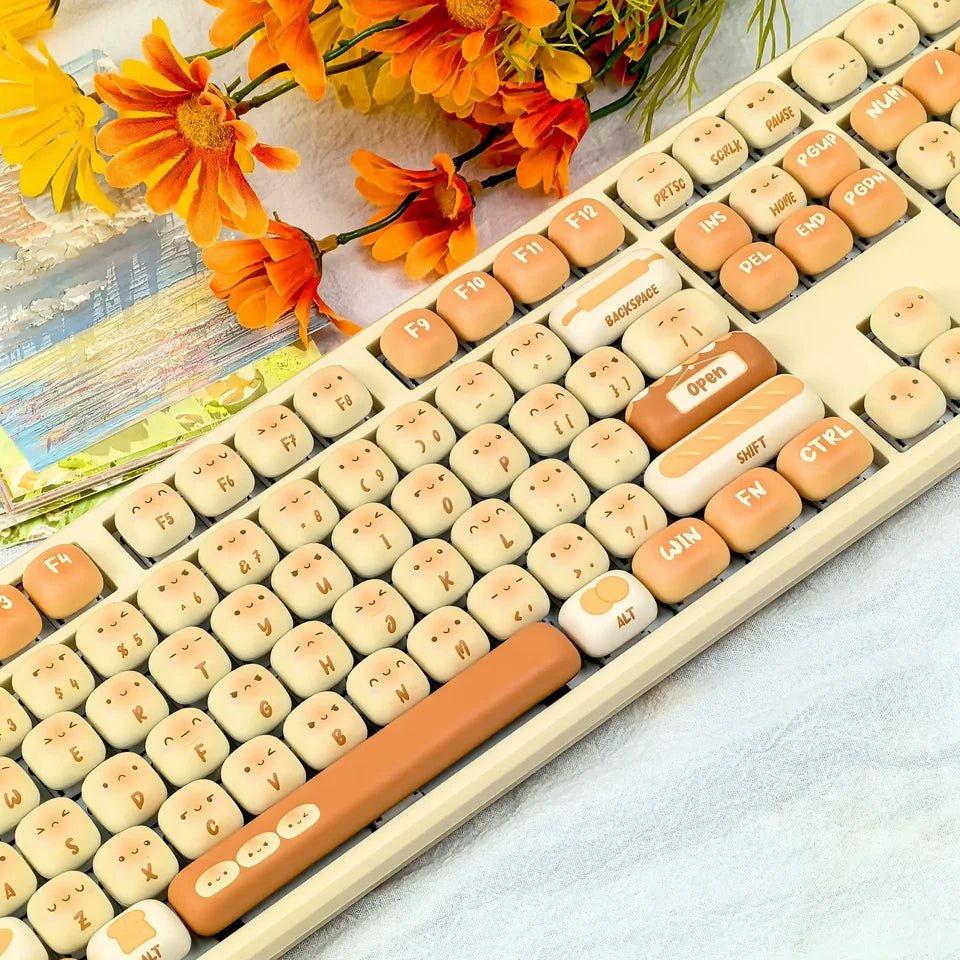 Cute Steamed Bread Theme Mechanical Keyboard - KeyArtisan