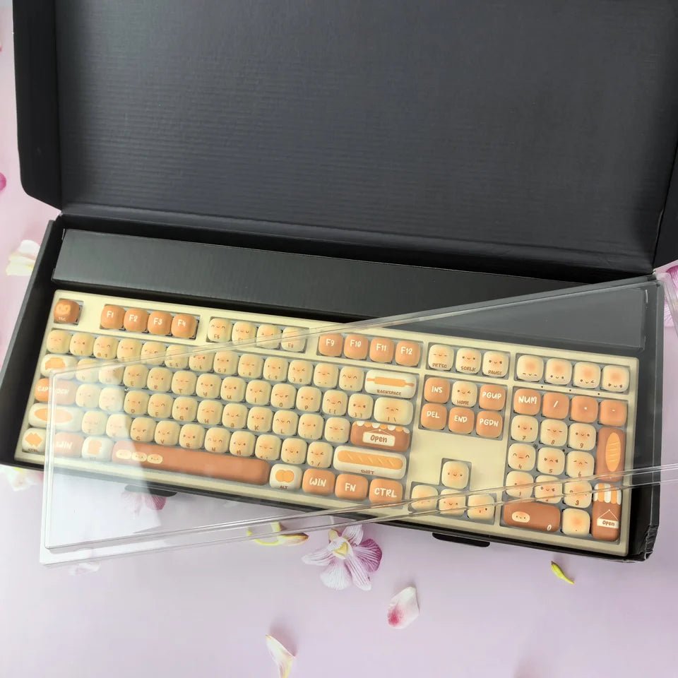 Cute Steamed Bread Theme Mechanical Keyboard - KeyArtisan