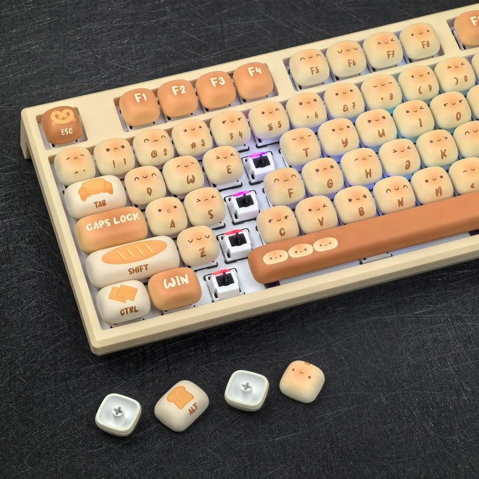 Cute Steamed Bread Theme Mechanical Keyboard - KeyArtisan
