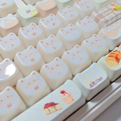 Cute Sweet Cat Bakery Theme Artisan Keycap Set - KeyArtisan