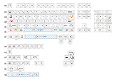 Cute White Bear Theme Graffiti Keycap Set - KeyArtisan