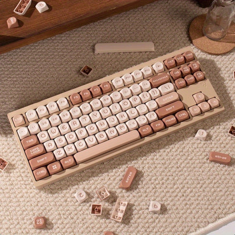 Cute Sleek Brown MOA PBT Keycap Set