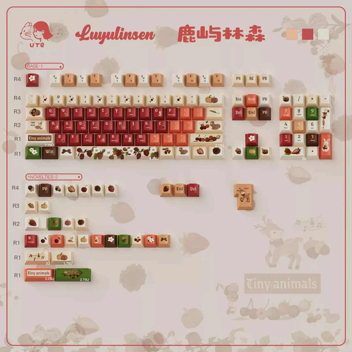 Deer in the Deep Forest Theme Keycap Set - KeyArtisan