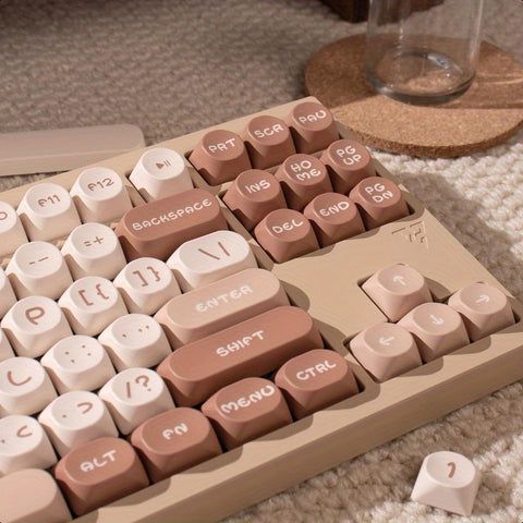 Cute Sleek Brown MOA PBT Keycap Set