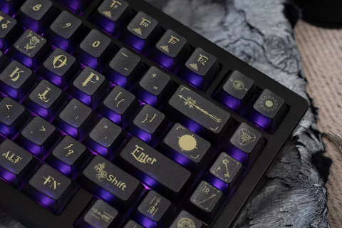 [In Stock] Harry Potter Backlit Transparent Glitter Coating Cherry Profile PC Keycaps