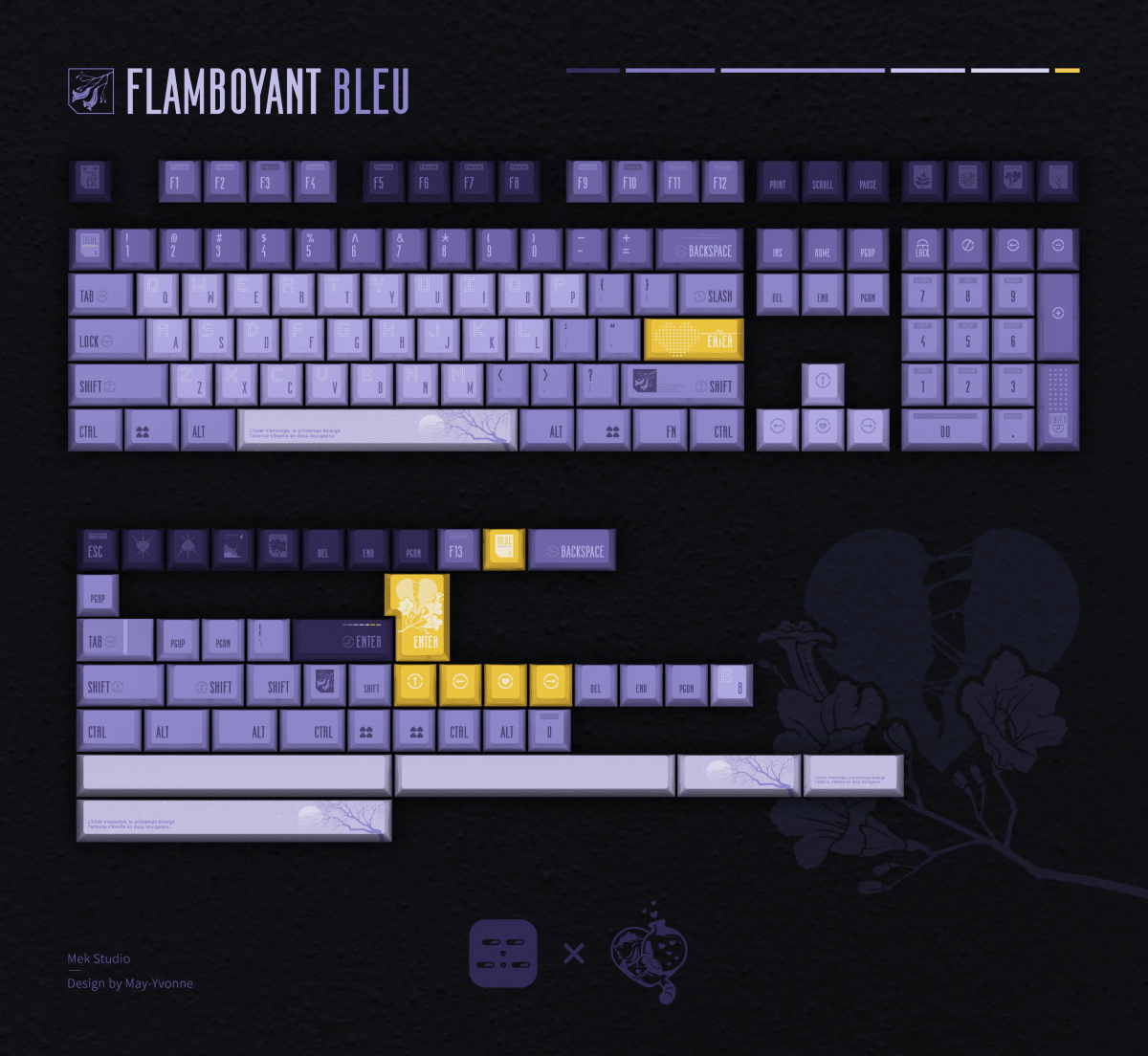 Flamboyant Bleu [Jacaranda] - Themed Keycap Set - KeyArtisan