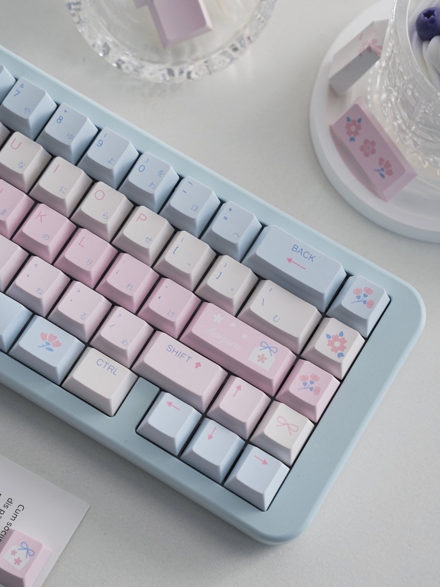 Floral Love Sky - Themed Cute Artisan Keycap Set - KeyArtisan