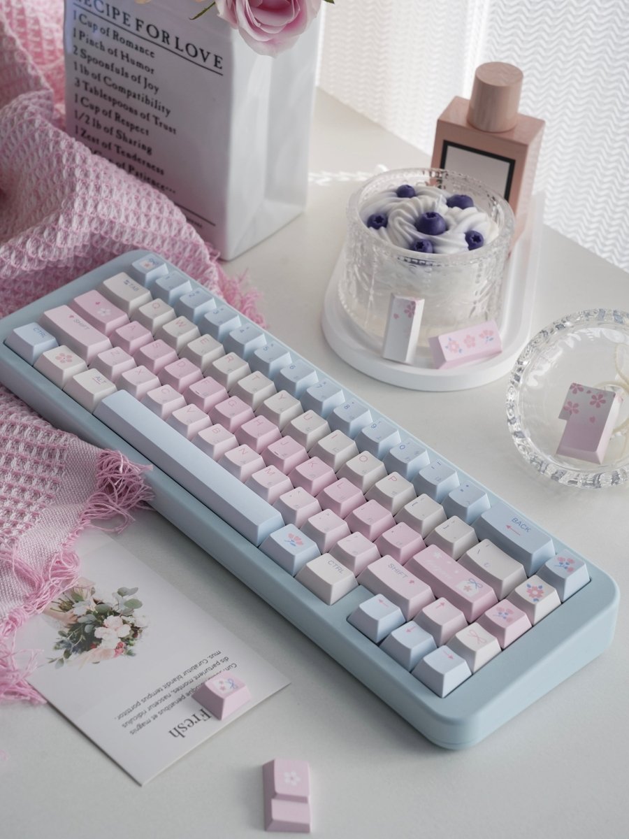Floral Love Sky - Themed Cute Artisan Keycap Set - KeyArtisan