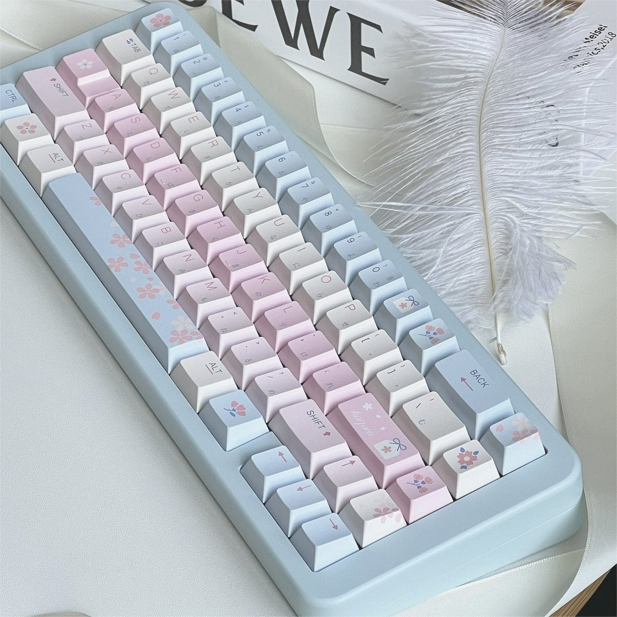 Floral Love Sky - Themed Cute Artisan Keycap Set - KeyArtisan