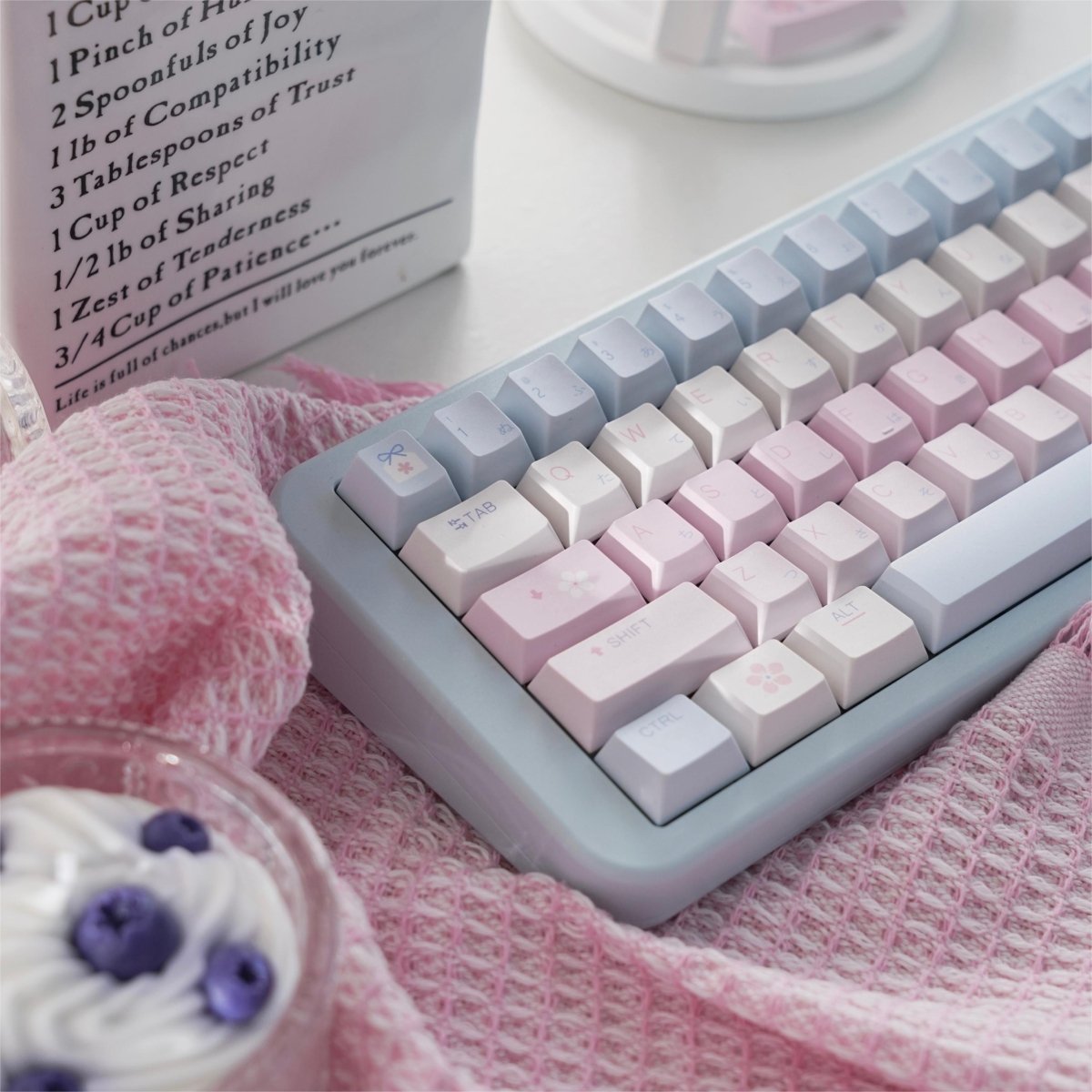Floral Love Sky - Themed Cute Artisan Keycap Set - KeyArtisan