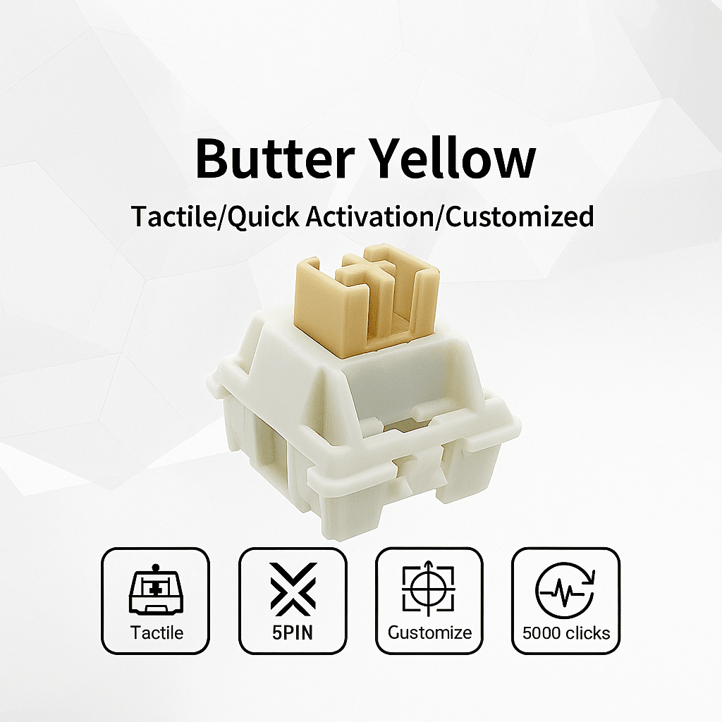 GATERON Butteryellow PRO Switch – Silent Tactile 5 - Pin Switch - KeyArtisan