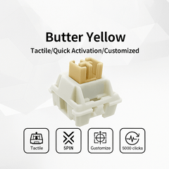 GATERON Butteryellow PRO Switch – Silent Tactile 5 - Pin Switch - KeyArtisan