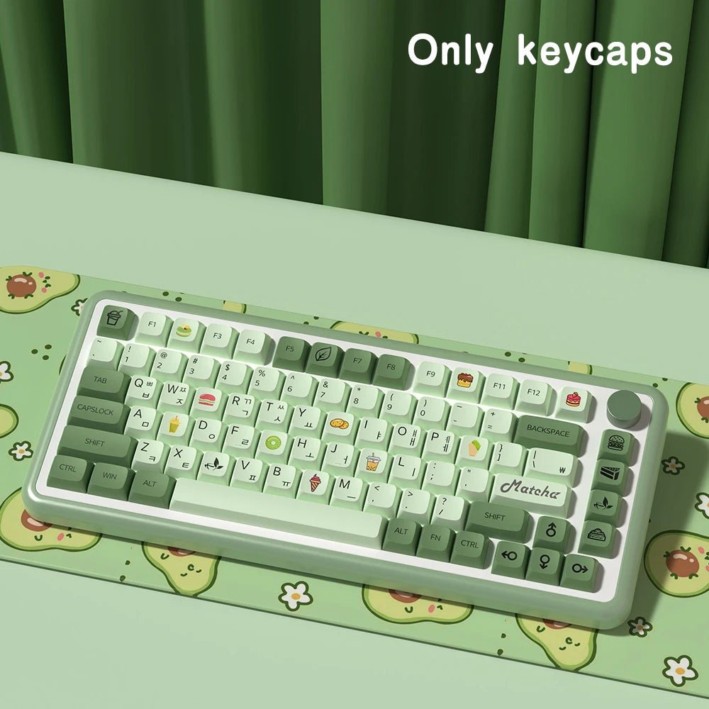 Green Matcha Theme PBT XDA Keycap Set - KeyArtisan