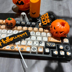 Halloween Pumpkin Ghost Spooky Keycap Set - KeyArtisan