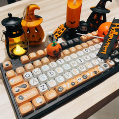 Halloween Pumpkin Ghost Spooky Keycap Set - KeyArtisan