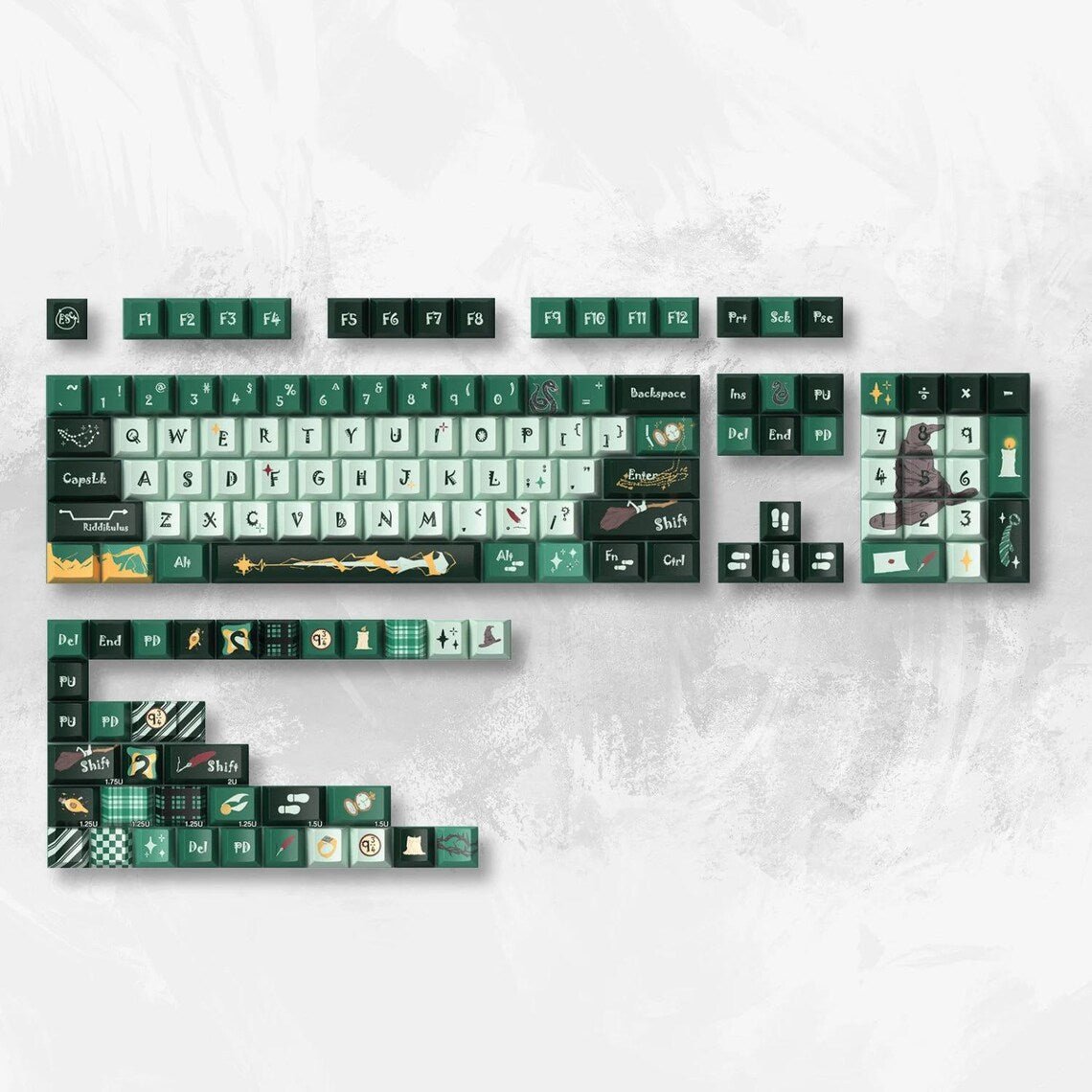 Harry Potter - Slytherin Theme Keycap Set - KeyArtisan