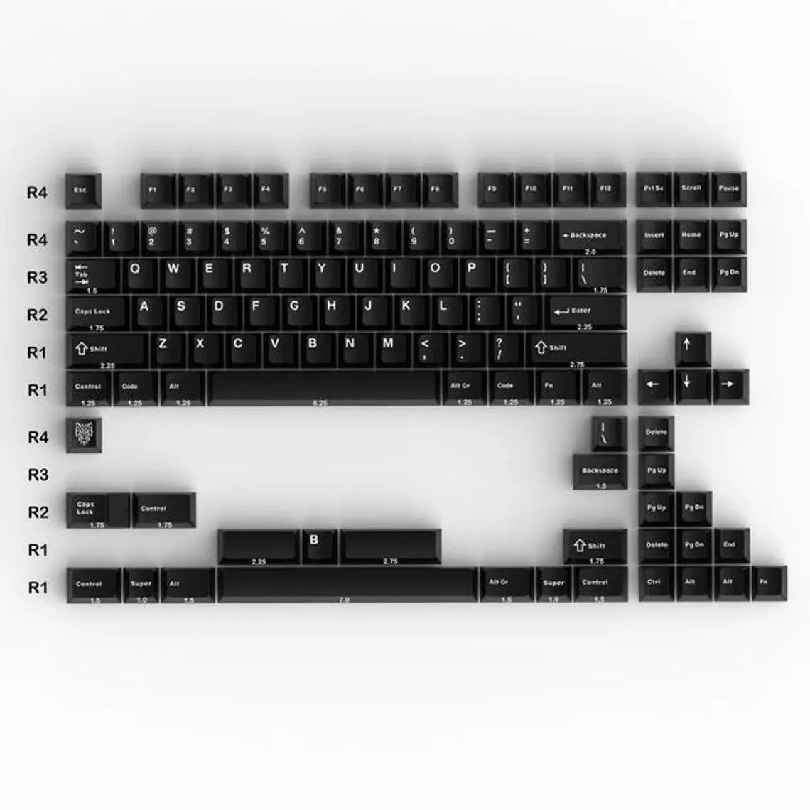 Cool Classic GMK Inspired Bow & Wob Theme Keycap Set for Mechanical Keyboard, Cherry Profile, Double-Shot Legends, Mx(+)Switches, 114pcs