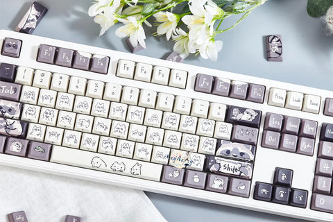 148 Key Cute Raccoon Theme Keycaps Set
