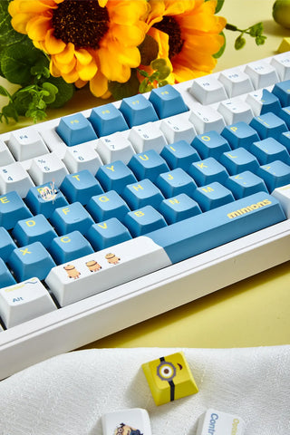 Cute Blue Minions Theme Cartoon Keycap Set