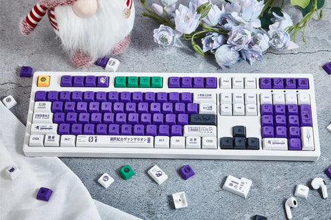 Cool Purple EVA-01 Anime PBT XDA Keycap Set