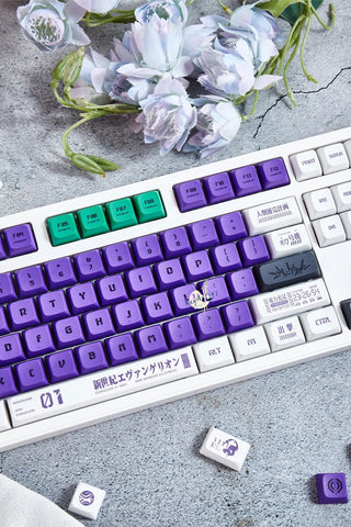 Cool Purple EVA-01 Anime PBT XDA Keycap Set