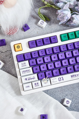 Cool Purple EVA-01 Anime PBT XDA Keycap Set