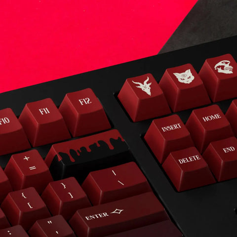 152 Keys Demonic Red and Black Keycaps Set
