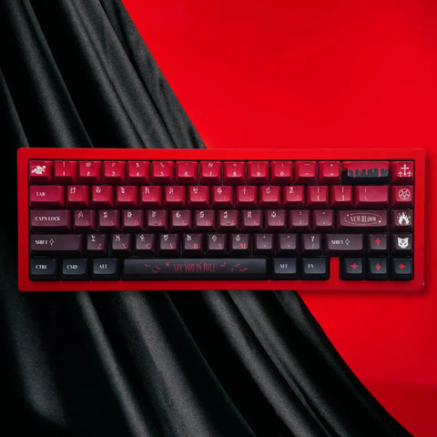 152 Keys Demonic Red and Black Keycaps Set