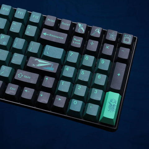 Cool Green Terror Below – Abyss Theme Keycap Set