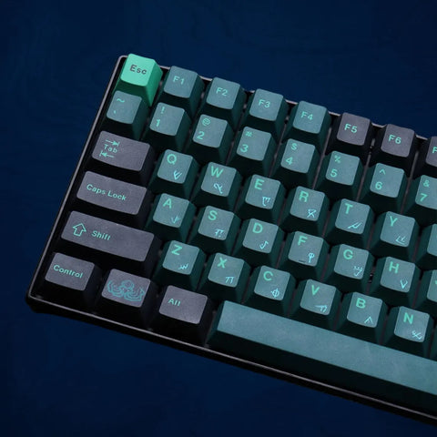 Cool Green Terror Below – Abyss Theme Keycap Set