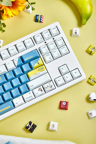 Cute Blue Minions Theme Cartoon Keycap Set