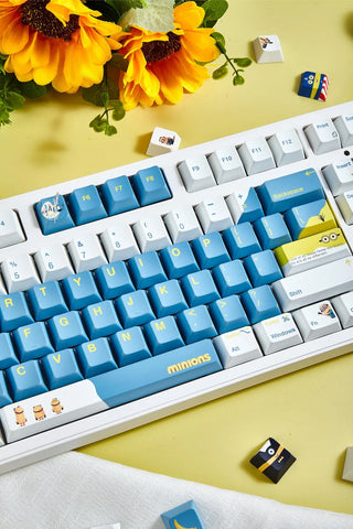 Cute Blue Minions Theme Cartoon Keycap Set