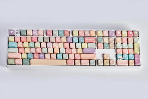 Cute Colorful Candy Theme PBT MOA Round Keycap Set