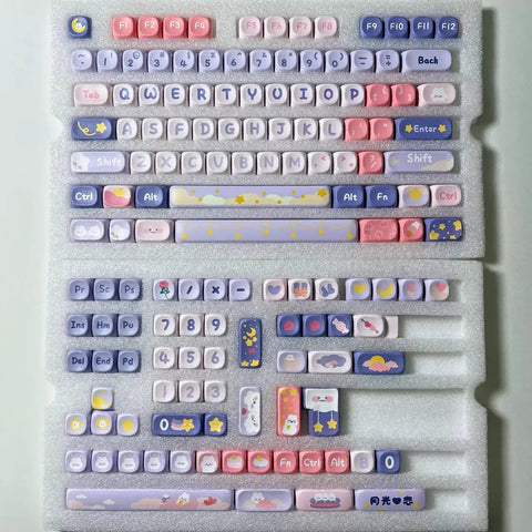 Moonlight Rabbit Theme Keycaps | Full Thermal Keycaps | KeyArtisan