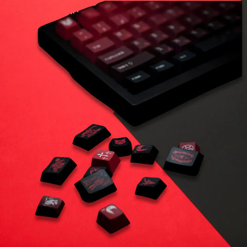152 Keys Demonic Red and Black Keycaps Set