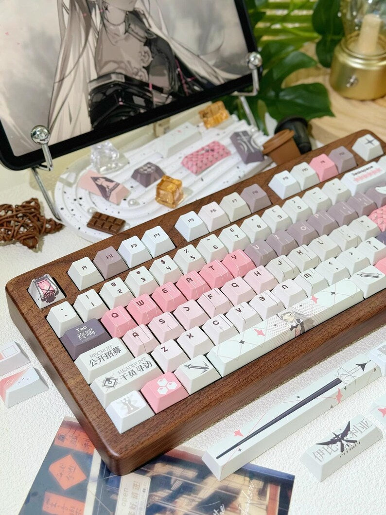 Cool Arknights Irene Theme Anime Keycaps Set for Mechanical Keyboard, Artisan Keycaps, Cherry Profile, Mx(+)Switches, 149pcs