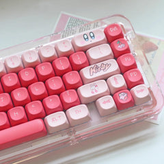 Cute Pink Kirby Theme Artisan Keycap Set for Mechanical Keyboard, Cherry / XDA / MOA Profile, Pbt Dye-Sub, Mx(+)Switches, 122pcs