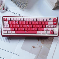 Cute Pink Kirby Theme Artisan Keycap Set for Mechanical Keyboard, Cherry / XDA / MOA Profile, Pbt Dye-Sub, Mx(+)Switches, 122pcs